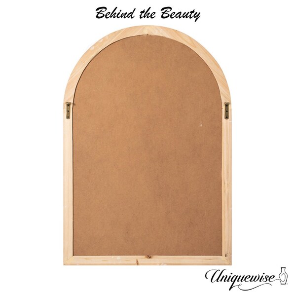 Uniquewise Set of 2 Arched Large 39.37 x 27.56 in Window Metal Mirror, Windowpane Shaped Decoration - QI004670.2