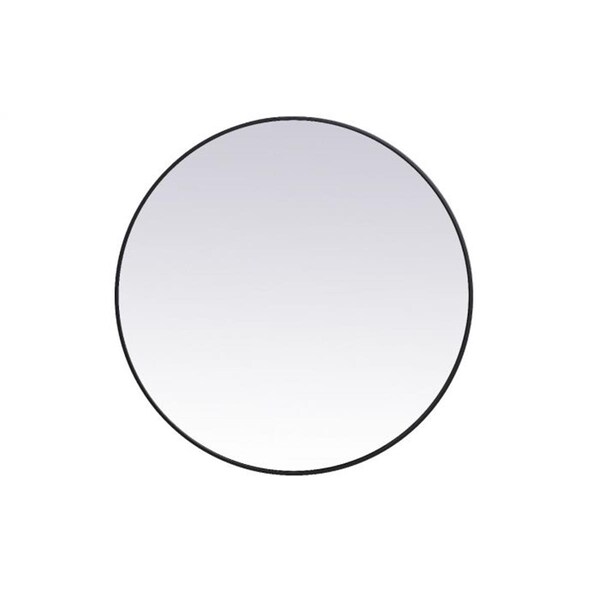 Blueprints 39 in. Metal Frame Round Mirror, Black - BL2221372