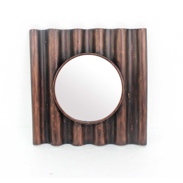 Homeroots Traditional Panpipe-like Wooden Cosmetic Mirror - 274586
