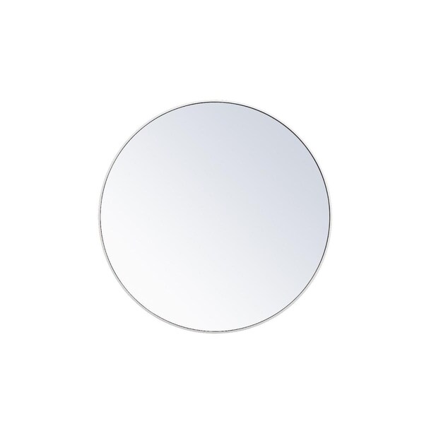 Elegant Decor 42 in. Metal Frame Round Mirror, White - MR4044WH