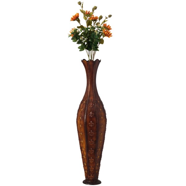 Uniquewise Metal Floor Vase Centerpiece Home Decoration for Dried Flower and Artificial Floral Arrangements - QI004521