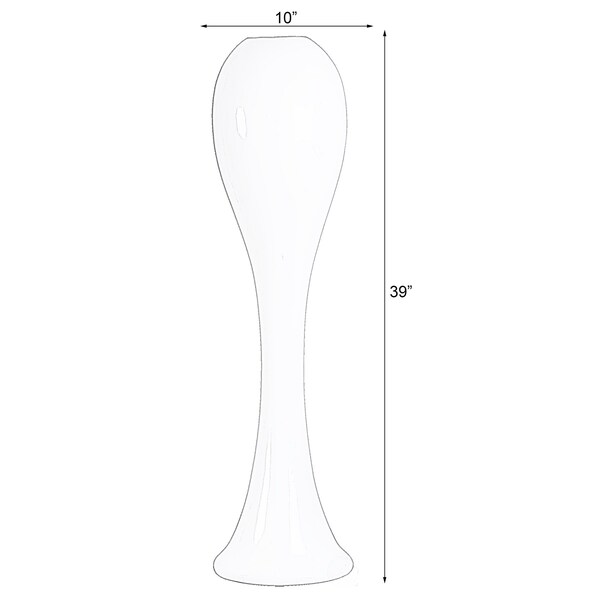 Uniquewise 39 Tall White Narrow Unique Fiberglass Modern Floor Vase - QI003597L