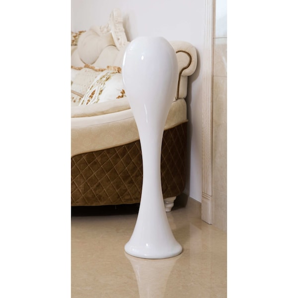 Uniquewise 39 Tall White Narrow Unique Fiberglass Modern Floor Vase - QI003597L