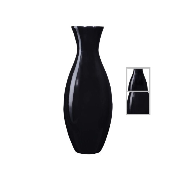 Hastings Home Hastings Home Handcrafted 20 inch Tall Decorative Classic Floor Bamboo Vase for Plants (Black) - 524893HOC