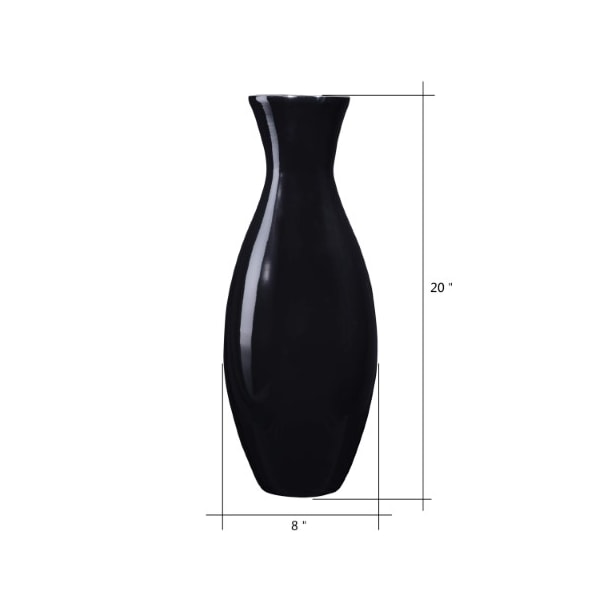 Hastings Home Hastings Home Handcrafted 20 inch Tall Decorative Classic Floor Bamboo Vase for Plants (Black) - 524893HOC
