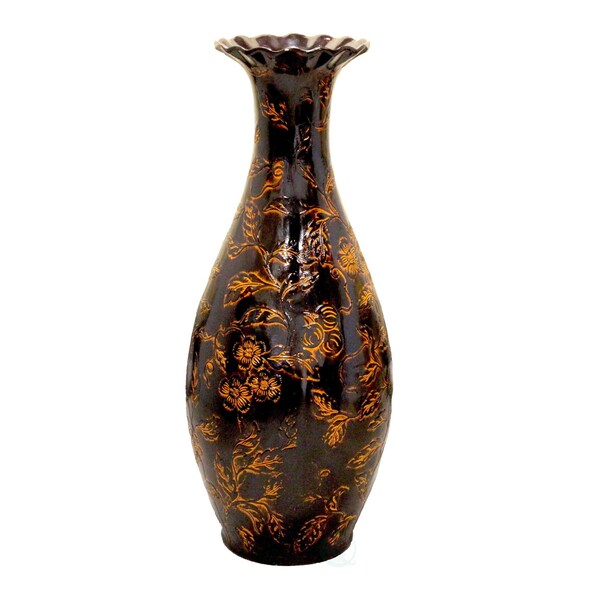 Uniquewise Traditional Brown Trumpet Shaped Floor Vase, 36 Tall - QI003300L