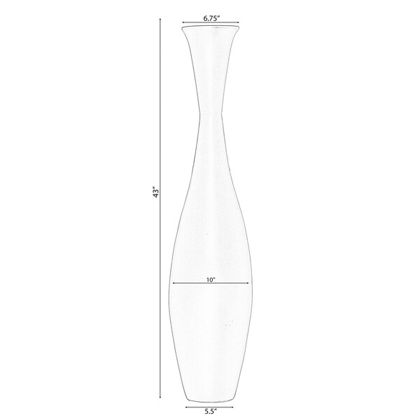 Uniquewise Decorative Contemporary Bamboo Floor Flower Vase for Living Room, Entryway or Dining, 43 Inch White - QI004207.L.WT