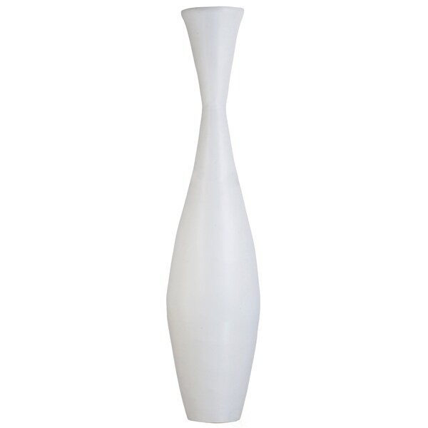 Uniquewise Decorative Contemporary Bamboo Floor Flower Vase for Living Room, Entryway or Dining, 43 Inch White - QI004207.L.WT