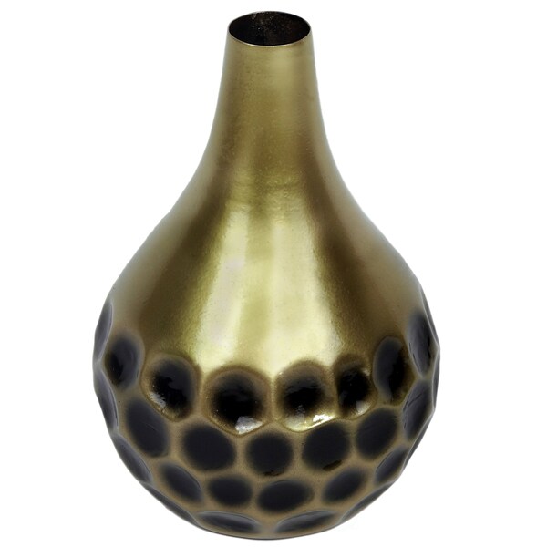 Uniquewise Teardrop Shape Table Flower Vase with Black Honeycomb Design for Dining Table, Living Room - QI004249