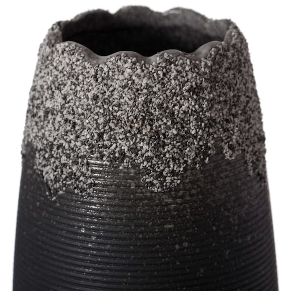 Uniquewise Contemporary Black Table Vase with Dripping Crystal Look and Scalloped Opening Design, PK 3 - QI004358.3