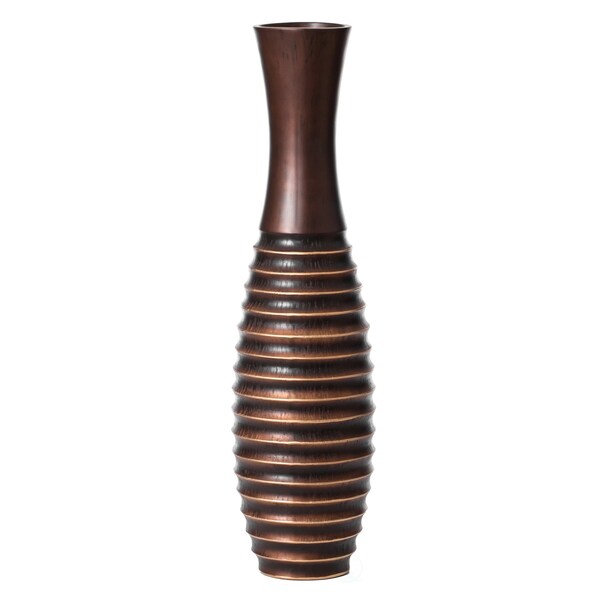 Uniquewise Decorative Conemporary Tall Trumpet Shape Floor Vase, Brown 30 Inch - QI004191.S