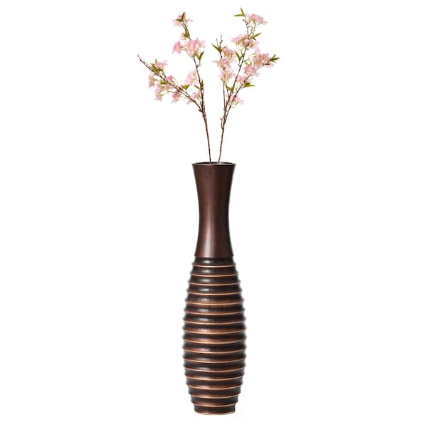 Uniquewise Decorative Conemporary Tall Trumpet Shape Floor Vase, Brown 30 Inch - QI004191.S