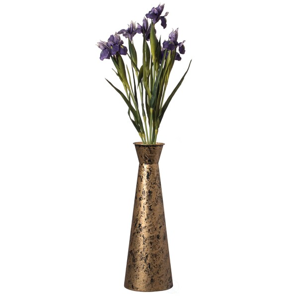 Uniquewise Brushed Paint Unique Straight Design Metal Floor Vase for Entryway, Living or Dining Room, Small - QI004445.S