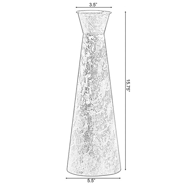 Uniquewise Brushed Paint Unique Straight Design Metal Floor Vase for Entryway, Living or Dining Room, Small - QI004445.S