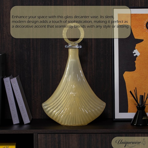 Uniquewise Unique 20-Inch Decanter-Inspired Glass Vase - Ideal Centerpiece for Entryway Tables, Dining - QI004734.L