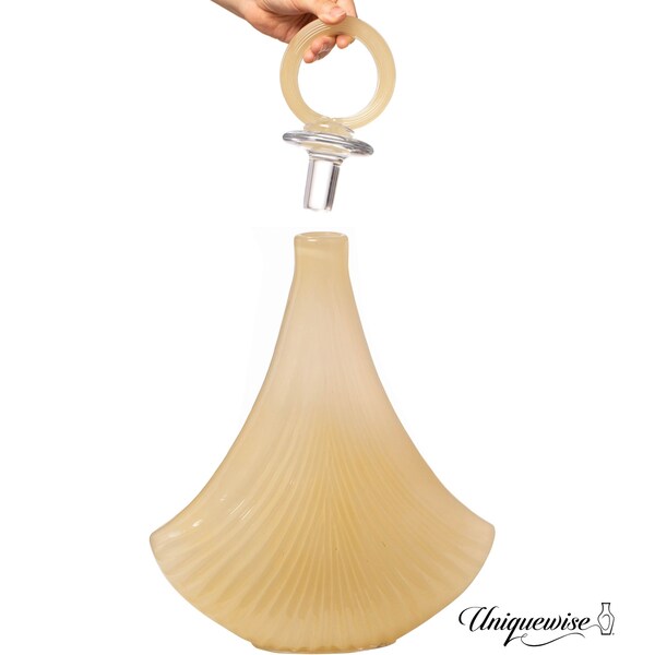 Uniquewise Unique 20-Inch Decanter-Inspired Glass Vase - Ideal Centerpiece for Entryway Tables, Dining - QI004734.L