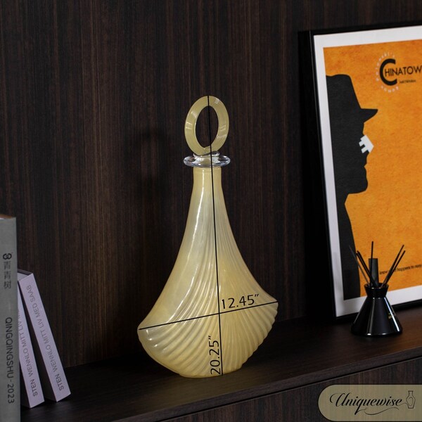 Uniquewise Unique 20-Inch Decanter-Inspired Glass Vase - Ideal Centerpiece for Entryway Tables, Dining - QI004734.L