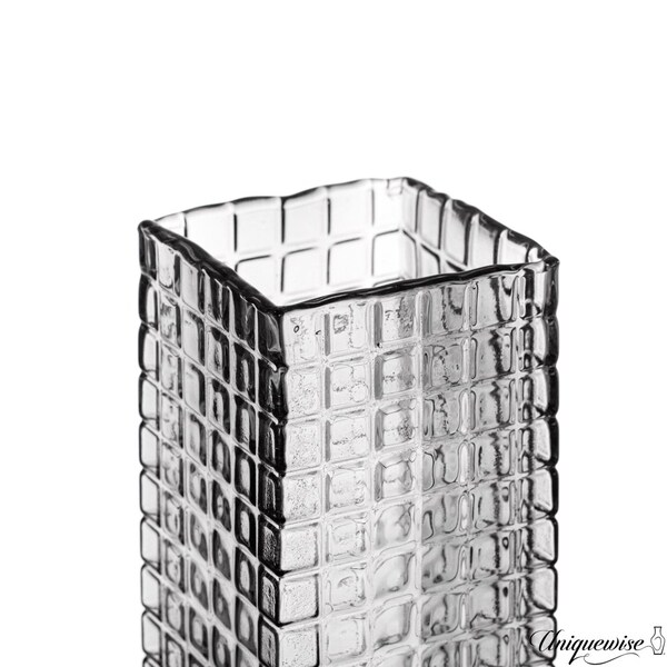 Uniquewise Set of 10 and 12-Inch Square Frosted Gray Glass Table Vases - A Timeless Centerpiece for - QI004738.GY.2
