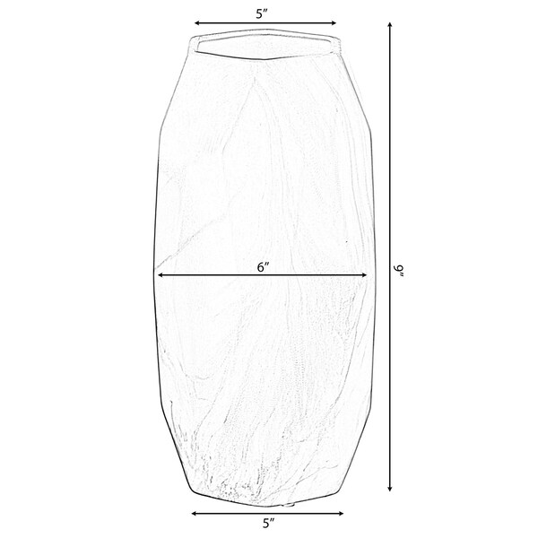 Uniquewise Contemporary Ceramic Marble Look Design Table Vase Geometric Flower Holder Decor, 9 Inch - QI004360.L
