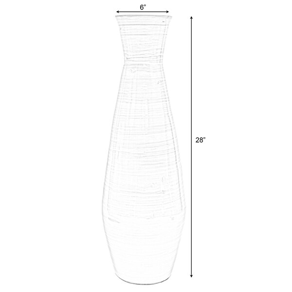 Uniquewise 28" Classic Bamboo Floor Vase Handmade, For Dining, Living Room, Entryway, Glossy Purple - QI003242.M.PUR