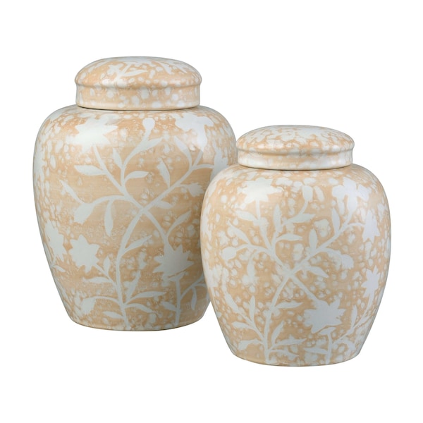 Elk Studio Yvonne Jar - Set of 2 Cream Glazed - S0037-11351/S2
