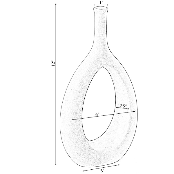 Uniquewise Contemporary White Ceramic Unique Shaped Flower Table Vase Centerpiece, 11 Inch - QI004363.L.WT