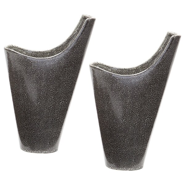 Dimond Grey Reaction Filled Vases In Grey -set Of 2 - 857124/S2