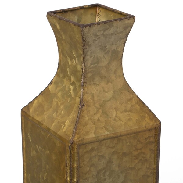 Uniquewise Antique Style Metal Bottle Shape Gold Floor Vase for Entryway, Living Room or Dining Room, Small - QI004442.S
