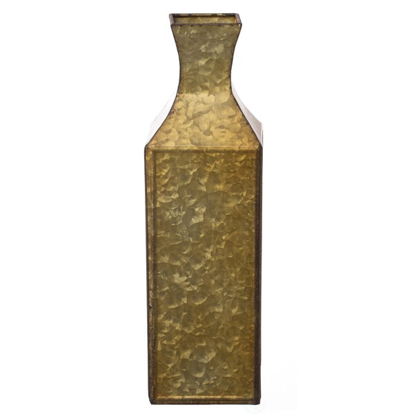 Uniquewise Antique Style Metal Bottle Shape Gold Floor Vase for Entryway, Living Room or Dining Room, Small - QI004442.S