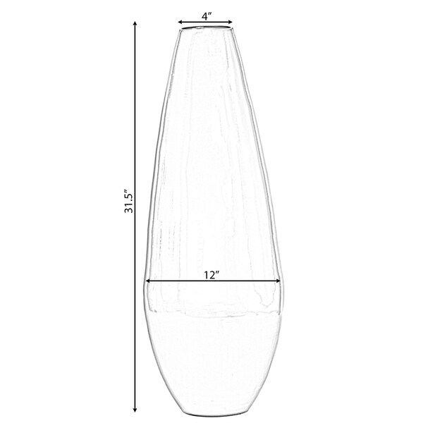 Uniquewise 31.5" Spun Bamboo Modern Metallic Tall Floor Vase, White - QI003354WT.L