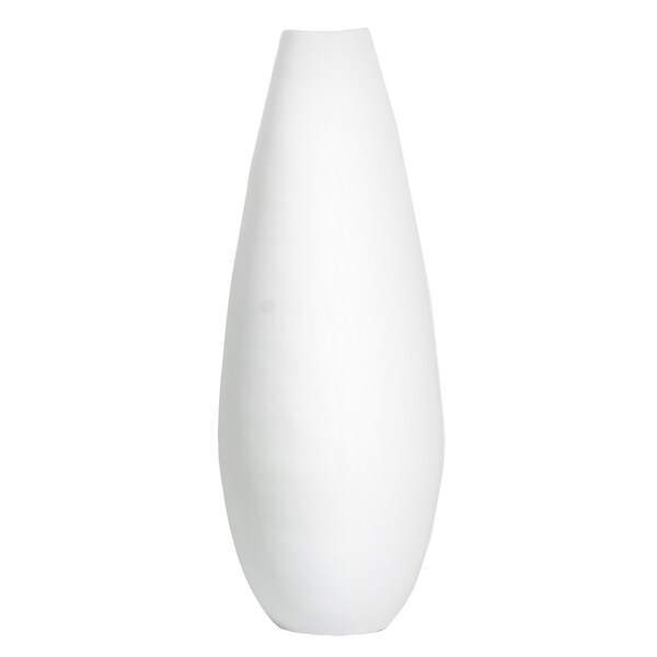 Uniquewise 31.5" Spun Bamboo Modern Metallic Tall Floor Vase, White - QI003354WT.L