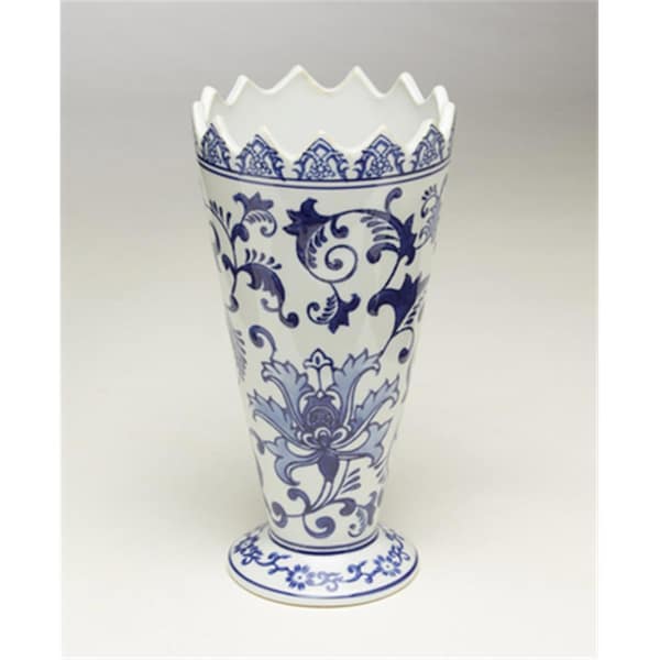 Aa Importing AA Importing 59811 9.5 in. Blue & White Vase - 59811