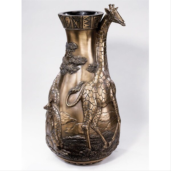 Design Toscano Giraffes of the Savanna Sculptural Vase - WU72002