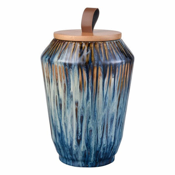 Elk Studio Mulry Jar - Set of 3 Green Prussian Blue Glazed - S0037-11348/S3