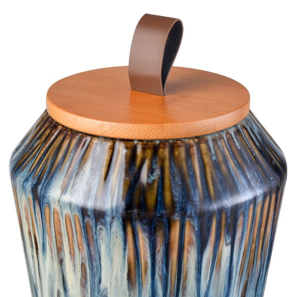 Elk Studio Mulry Jar - Set of 3 Green Prussian Blue Glazed - S0037-11348/S3