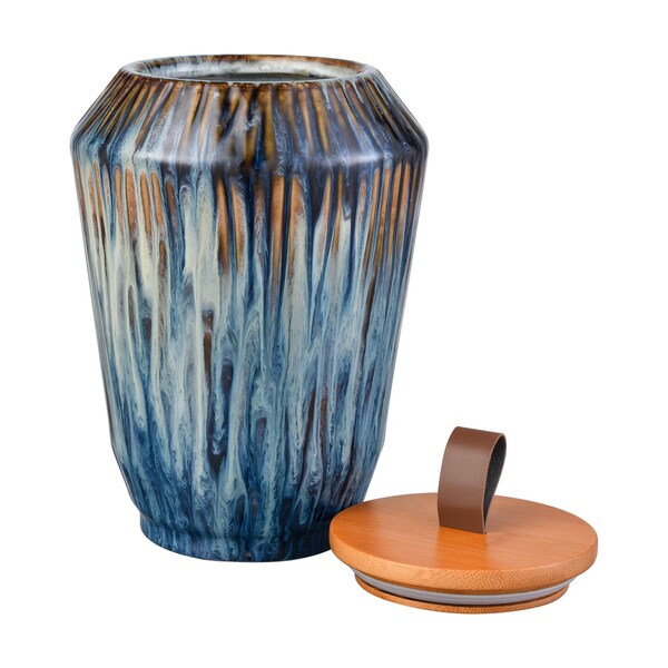 Elk Studio Mulry Jar - Set of 3 Green Prussian Blue Glazed - S0037-11348/S3