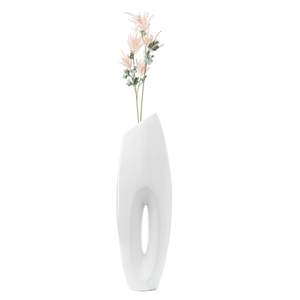 Colocar 29.5 x 10 x 8 in. Modern Metal Large Floor Vase, White - CO2641907