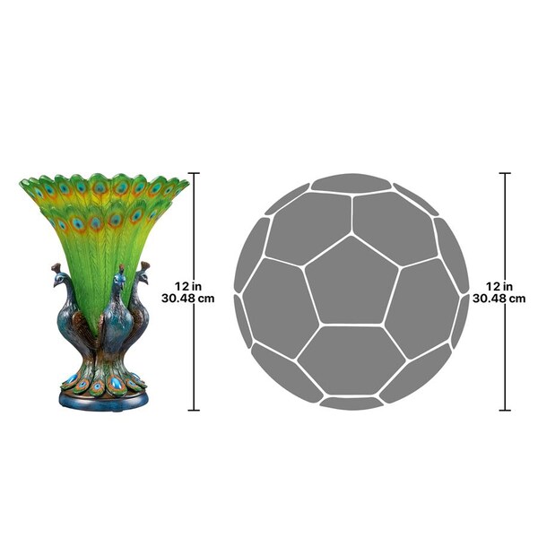 Design Toscano Grand Plumage Peacock Sculptural Vase - KY1043