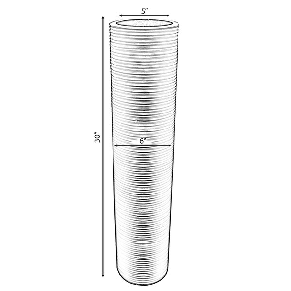 Uniquewise Brown Decorative Contemporary Mango Wood Ribbed Design Cylinder Shaped Floor Vase, 30 Inch - QI004432.M