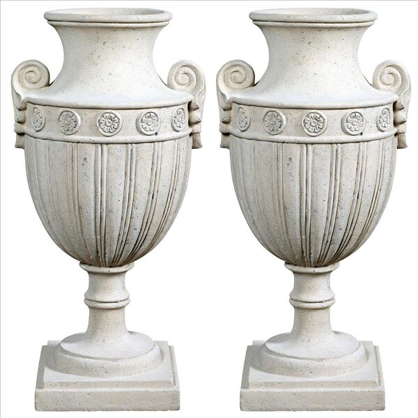 Design Toscano Emperor Roman-Style Architectural Garden Urns: Set of Two - NE9210158