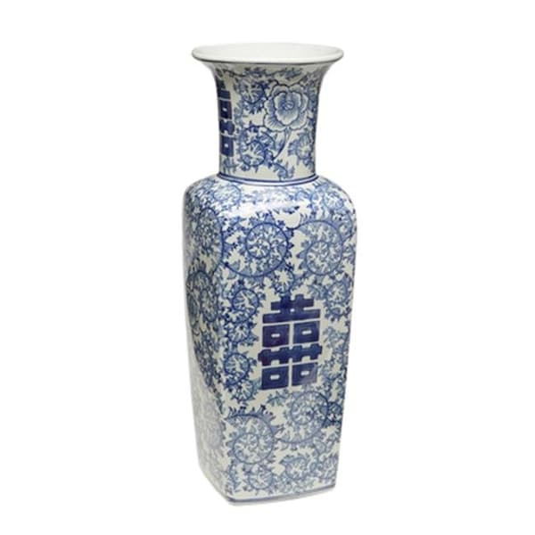 Aa Importing AA Importing 59774 17 in. Square Antiqued Pale Green & Blue Vase - 59774
