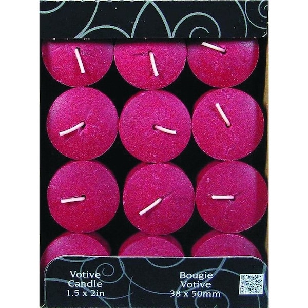 Candle-Lite 1276565 Scented Votive Candle, Juicy Black Cherries Fragrance, Burgundy Candle, 10 to 12 hr Burning - 4520565