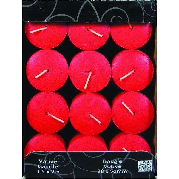 Candle-Lite 1276021 Scented Votive Candle, Apple Cinnamon Crisp Fragrance, Crimson Candle, 10 to 12 hr Burning - 4520021