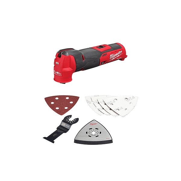 Milwaukee Tool Oscillating Multi-Tool, 12V DC, Cordless, 3.9  Degrees Oscillation Angle, M12 FUEL(TM) Series - 2526-20