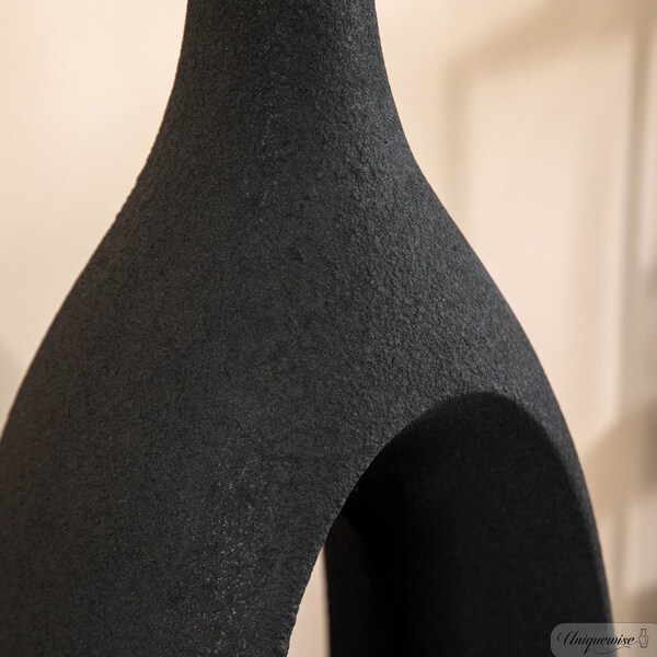 Uniquewise 44-Inch Frosted Black Fiberglass Tall Floor Vase - Decorative Vase for Modern Home Decor - QI004676.L
