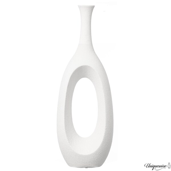 Uniquewise 44-Inch Frosted White Fiberglass Tall Floor Vase - Decorative Vase for Modern Home Decor - QI004677.L