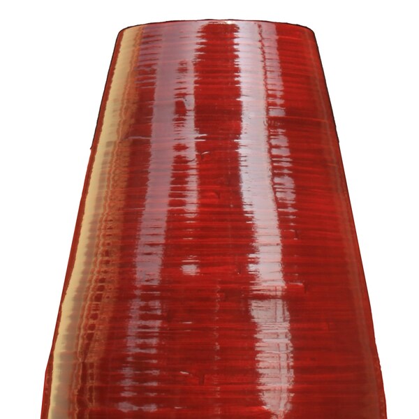 Uniquewise Bamboo Cylinder Floor Vase-Handcrafted Tall Decorative Vase-Ideal for Dining Room, Living Room, 37" Red - QI003245.R.L