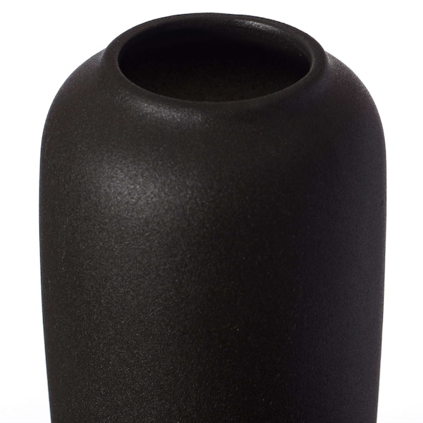 Uniquewise Contemporary Black Ceramic Cylinder Shaped Table Flower Vase Holder, 10.5 Inch - QI004365.L