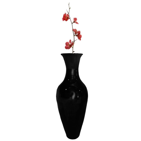 Uniquewise Elegant 3-Piece Tall Floor Vase Set - Glossy White, Black, and Red - 37.5in High, 14in - QI003713.3