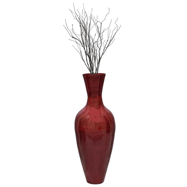 Uniquewise Elegant 3-Piece Tall Floor Vase Set - Glossy White, Black, and Red - 37.5in High, 14in - QI003713.3